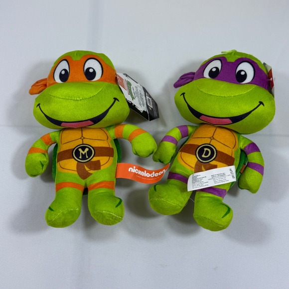 Nickelodeon Other - Michelangelo Donatello Plush Toy Set Nickelodeon Good Stuff 9 Inch NINGA turtle